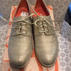 Via Spiga gold metallic oxfords